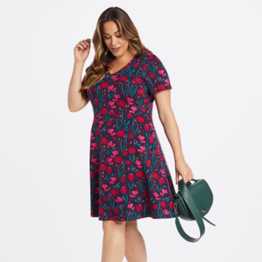 Draper James Floral Ponte Fit and Flare Dress